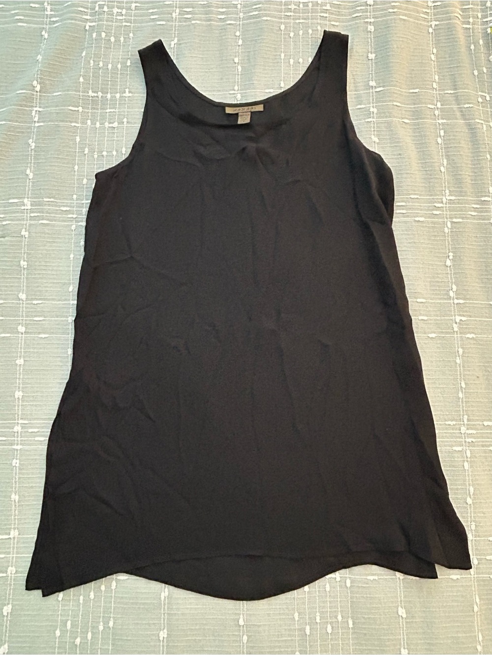 Classic Black Scoop Neck Tank Top by Harari